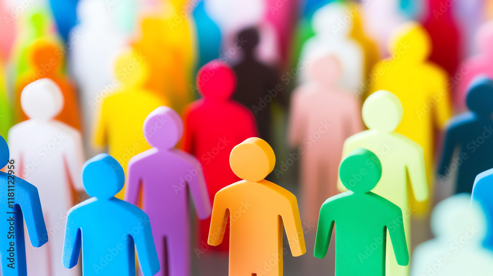 Diverse colored paper figures in group setting. Excellent for demonstrating inclusion and team diversity concepts. Diverse colored paper figures in group setting. Excellent for demonstrating inclusion and team diversity concepts.