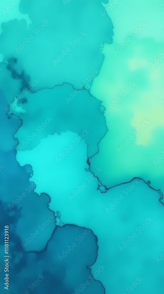 Obraz premium Abstract watercolor background in turquoise with blue and green texture