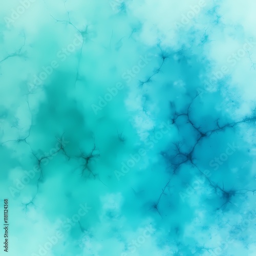 Abstract watercolor background in turquoise with blue and green texture