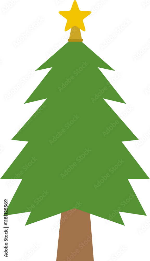 Fototapeta premium christmas tree with star