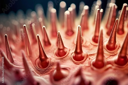 close up of cone and rod cells in the retina photo