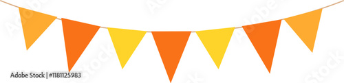 orange and yellow triangle flags