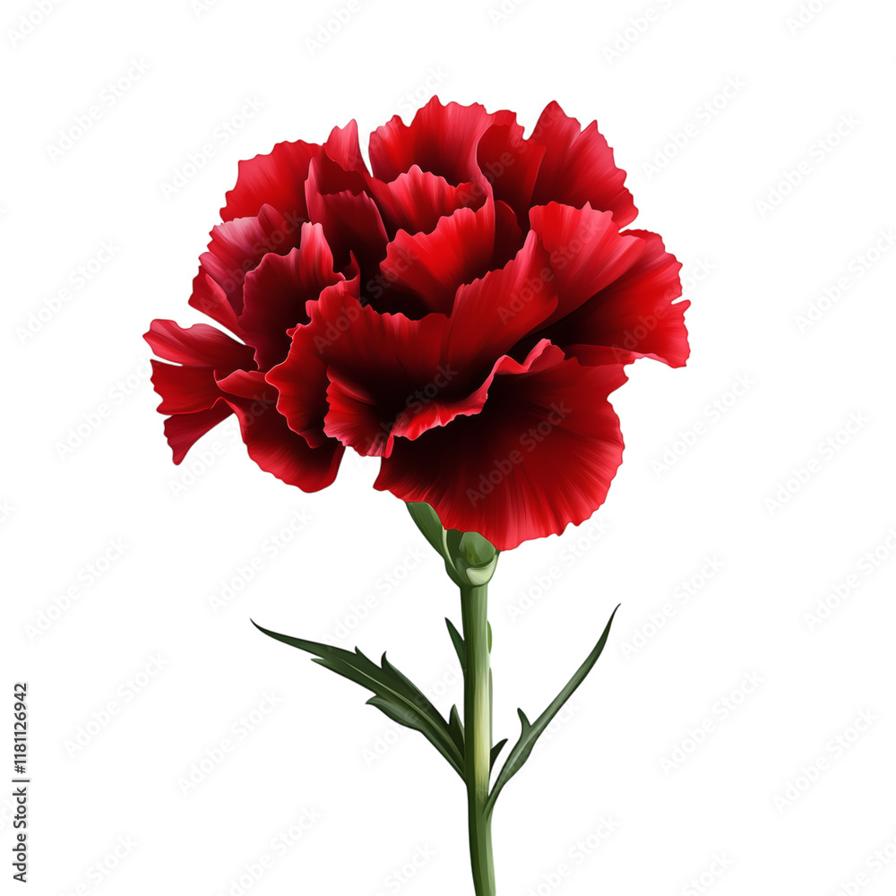 red carnation isolated on white transparent background red carnation isolated on white transparent background