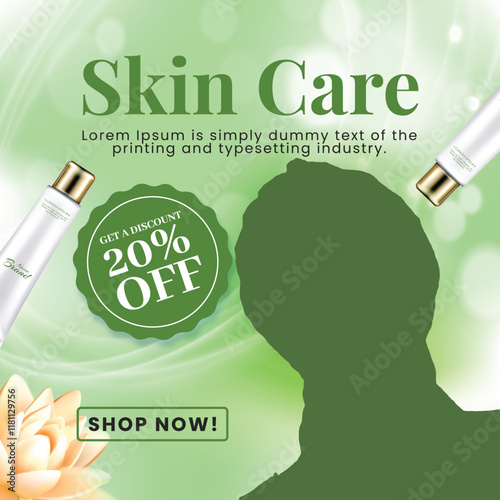 Skin care beauty insta social media marketing vector post design artwork 
