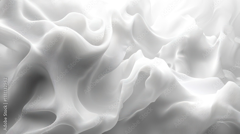 Fototapeta premium Abstract White Silk Drapery: A Study in Texture and Light
