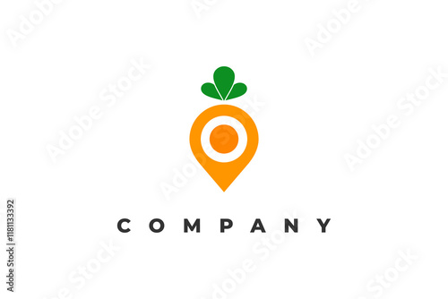 carrot and coordinate point logo