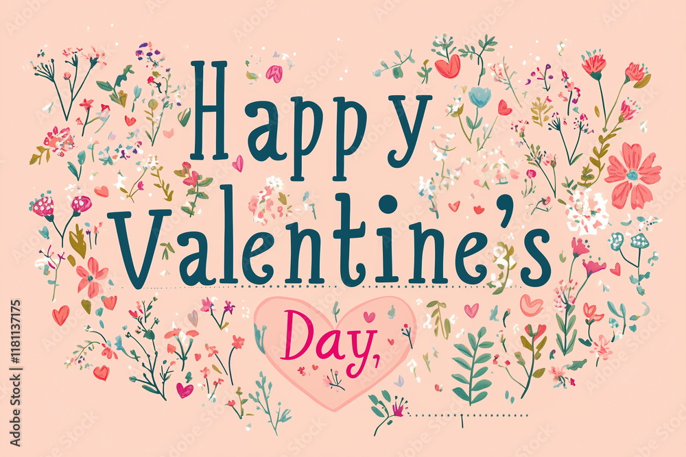 Happy Valentine's day. heat background. Generative Ai. Happy Valentine's day. heat background. Generative Ai.