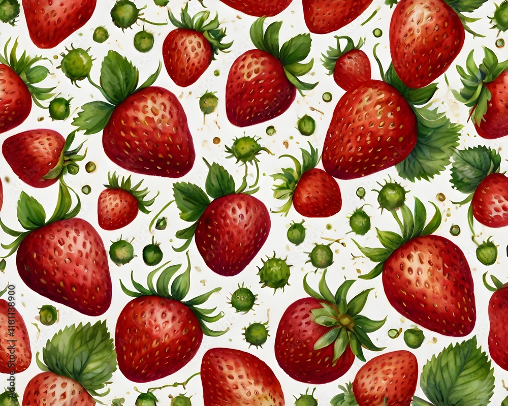 Strawberry seamless pattern isolated on white background Strawberry seamless pattern isolated on white background