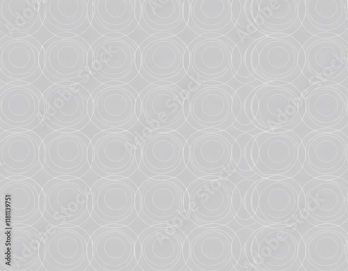Elegant Geometric Circles Pattern: Seamless Grey and White Abstract Background