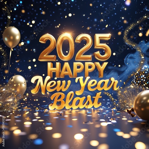 Wallpaper Mural Vibrant Golden 2025 Happy New Year Blast.

 Torontodigital.ca