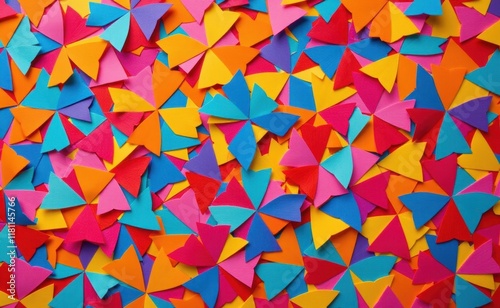 A whimsical scene with colorful confetti raining down from a vibrant sky over a field of flowers, creating a joyful and celebratory atmosphere.