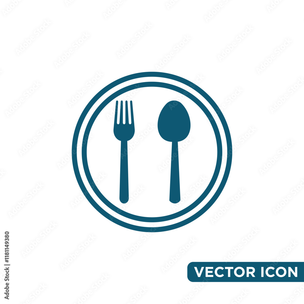 Minimalist Fork and Spoon Icon Design Template Minimalist Fork and Spoon Icon Design Template