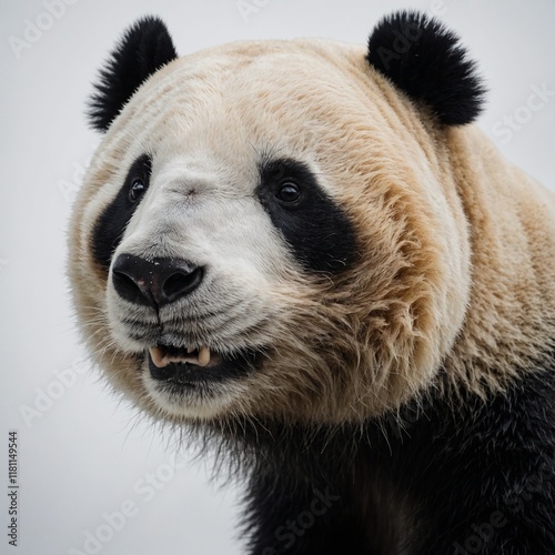 A panda silhouette against a white background. photo