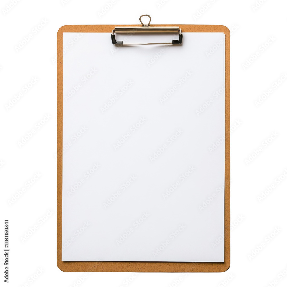 Clipboard with blank paper on white isolated background Clipboard with blank paper on white isolated background