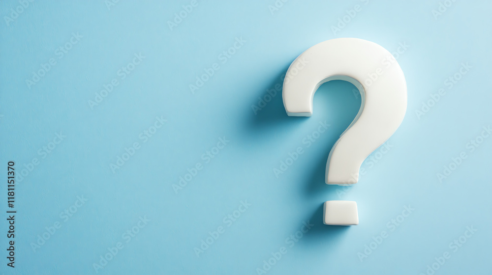 White question mark on blue background. Perfect for clear inquiry visualization. White question mark on blue background. Perfect for clear inquiry visualization.