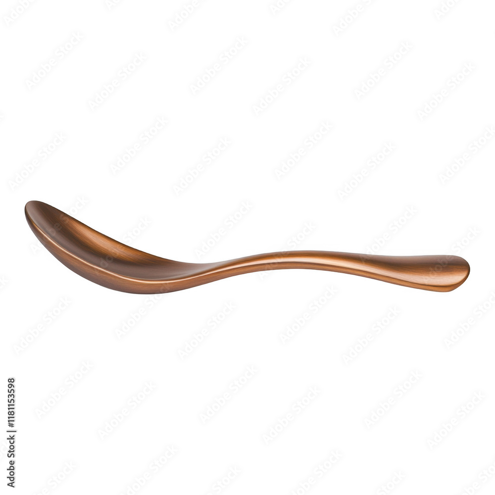 Elegant copper spoon with a modern, smooth design, ideal for culinary presentations or kitchen decor in high-resolution. Elegant copper spoon with a modern, smooth design, ideal for culinary presentations or kitchen decor in high-resolution.