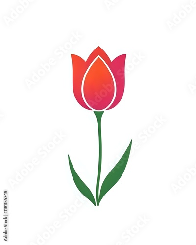 Obraz na płótnie dessin vectoriel d'une tulipe en fleur