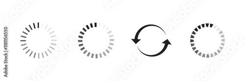 Loading Bar Icon Set Vector Design.