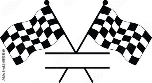 Double checkered flags with name space vector racing ai eps.