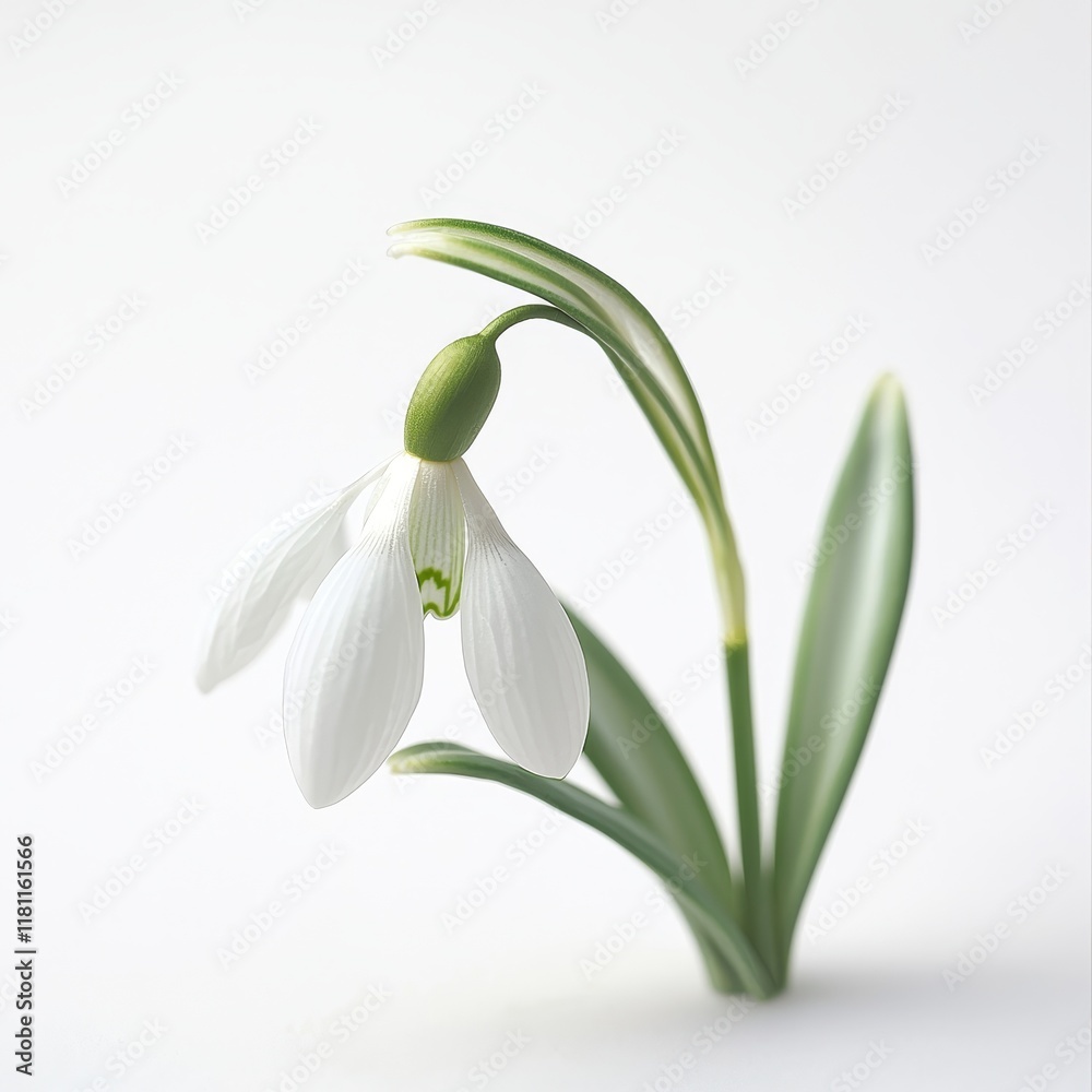 Delicate Snowdrop Flower in Soft Focus, Captured in a Serene Moment of Beauty Delicate Snowdrop Flower in Soft Focus, Captured in a Serene Moment of Beauty