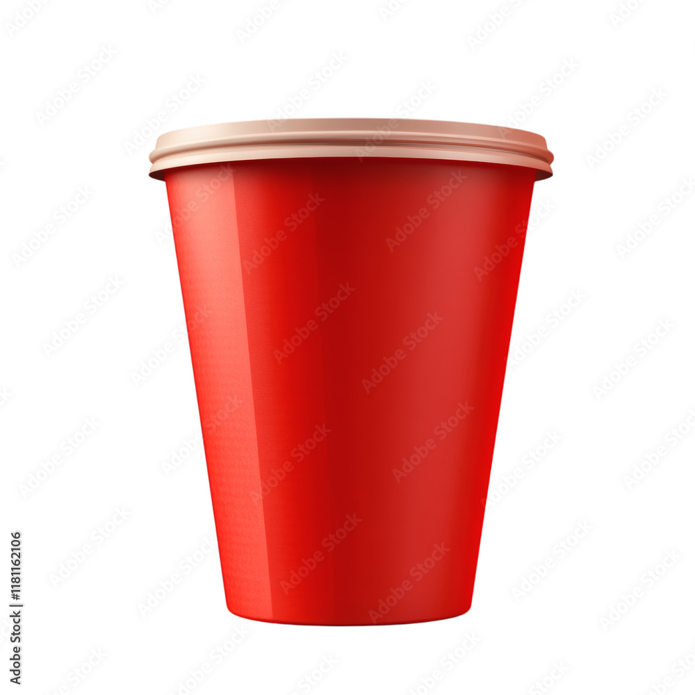red paper cup isolated on white transparent background red paper cup isolated on white transparent background