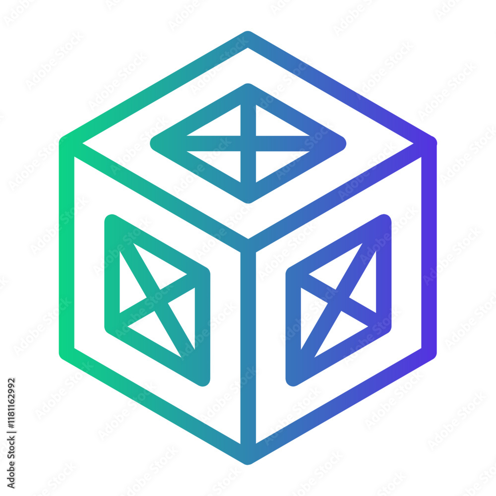 hexagon Line Gradient Icon hexagon Line Gradient Icon