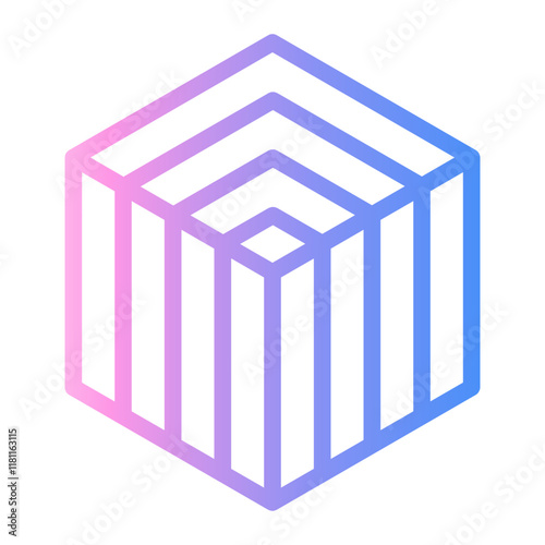 hexagon Line Gradient Icon