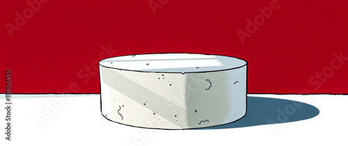 cylinder against red