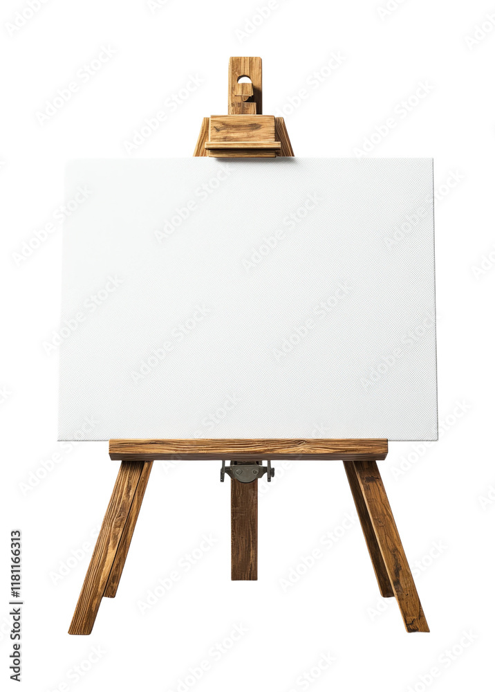 Creative blank easel stand with empty in an artistic studio environment for inspiration and design isolated on transparent background png Creative blank easel stand with empty in an artistic studio environment for inspiration and design isolated on transparent background png