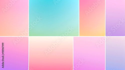 Vibrant pastel gradient backgrounds showcasing flowing wave patterns in a soft and artistic abstract style. Perfect for design projects seeking inspiration from soothing and colorful aesthetics.