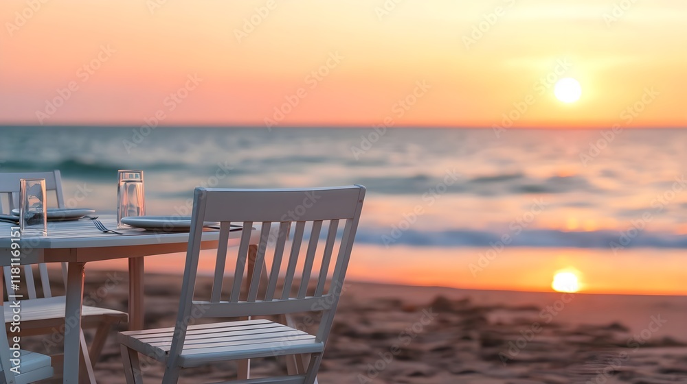 romantic beach sunset dinner table - warm color palettes romantic beach sunset dinner table - warm color palettes