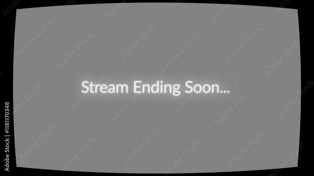 Stream Ending Soon typewritter, Noise TV Old Retro Film Frame Overlay