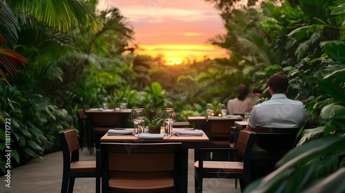 romantic sunset dinner tropical garden - tropical settings destinat.