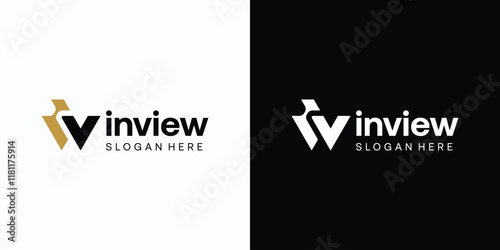 Geometric I and V initials vector logo design with modern, simple, clean and abstract style. Icon for business, sports, technology and personal branding.