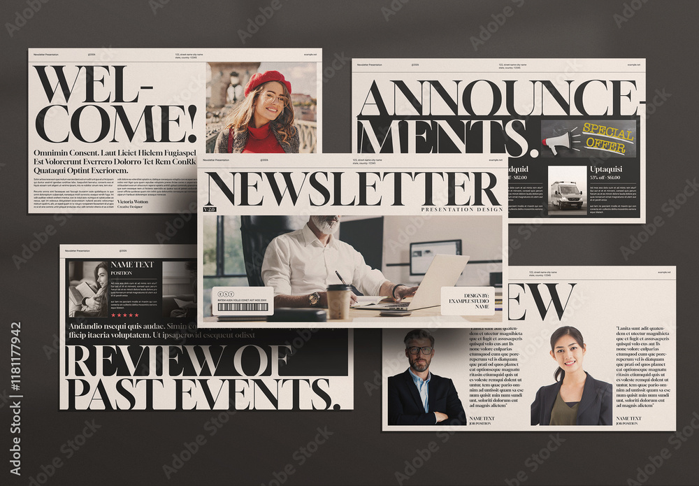Newsletter Examples Presentation Newsletter Presentation Template Design Layout Stock Template | Adobe Stock