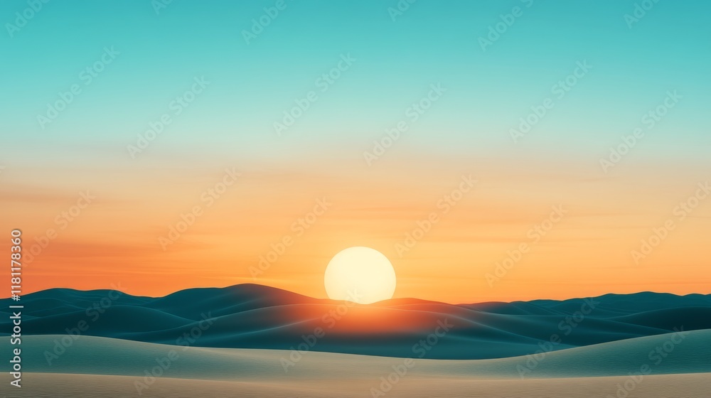 Spectacular desert sunset, a colorful sky over vast landscape vibrant Spectacular desert sunset, a colorful sky over vast landscape vibrant