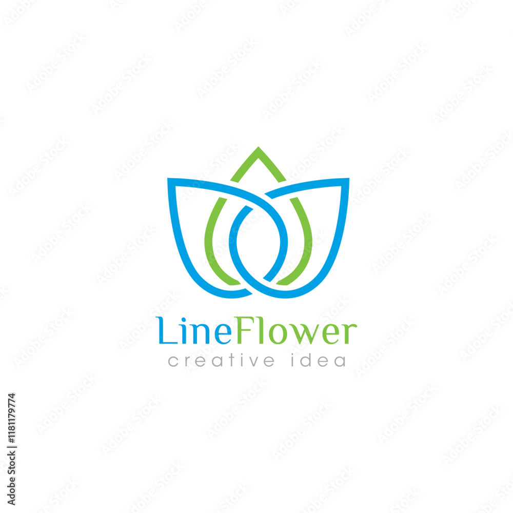 Creative Line Flower Concept Logo Design Template Creative Line Flower Concept Logo Design Template