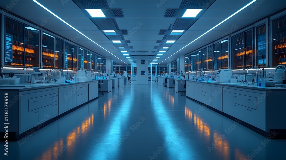 Fototapeta premium Futuristic blood testing labs with fully automated systems and precise AI-driven data analysis
