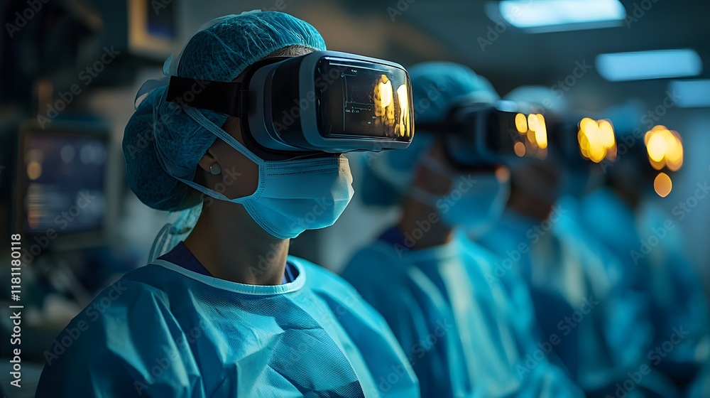 Surgeons collaborating remotely using AR and VR tools for real-time surgical precision and assistance
