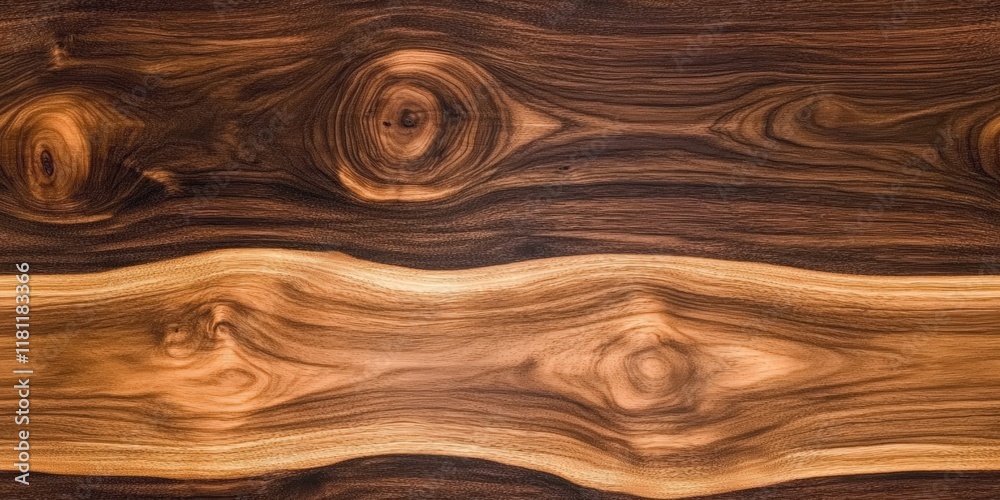Obraz premium Stunning Walnut Wood Texture Showcase with Unique Grain Patterns and Rich Colors for Artistic and Design Inspiration