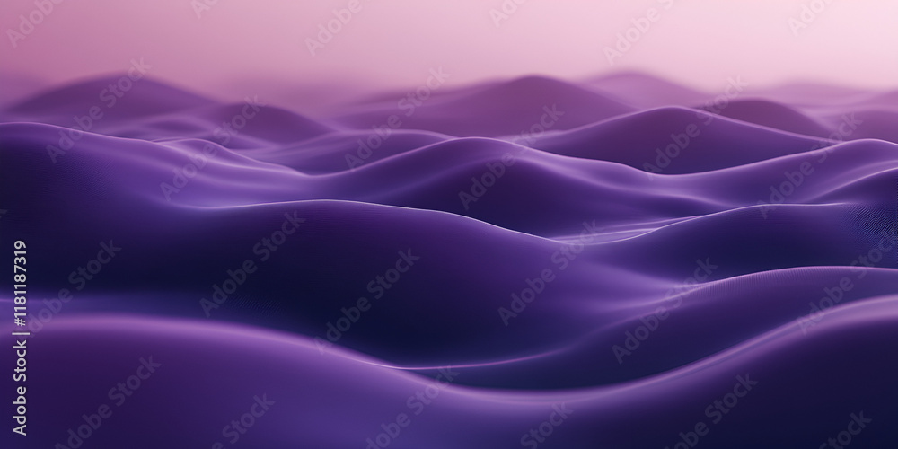 Obraz premium Purple Dreamscape: A mesmerizing abstract landscape of undulating hills, bathed in a soft purple glow, evokes a sense of tranquility and ethereal beauty.