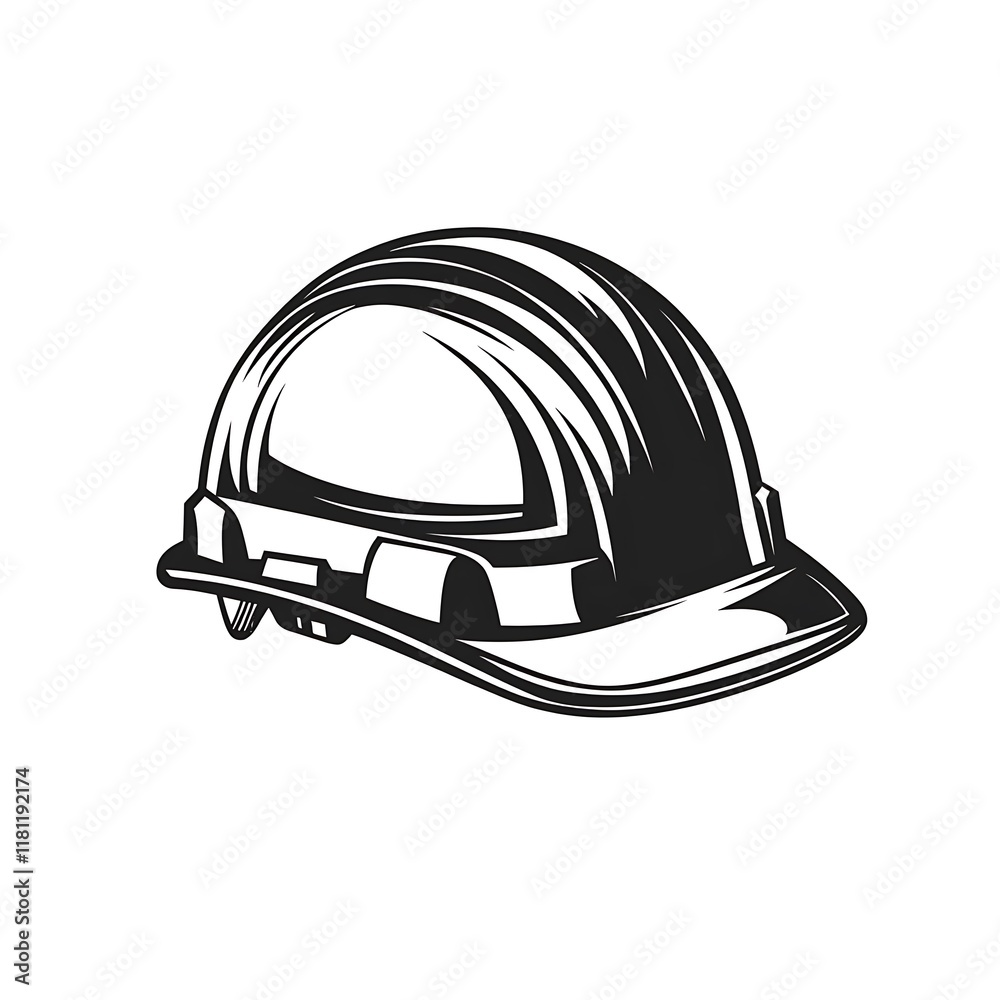Fototapeta premium Vintage safety hard hat graphic.