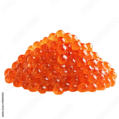 salmon caviar heaped isolated on white transparent background