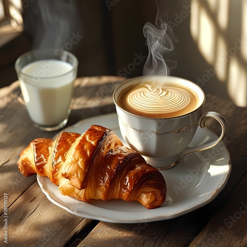 Buttery Croissant and Café au Lait