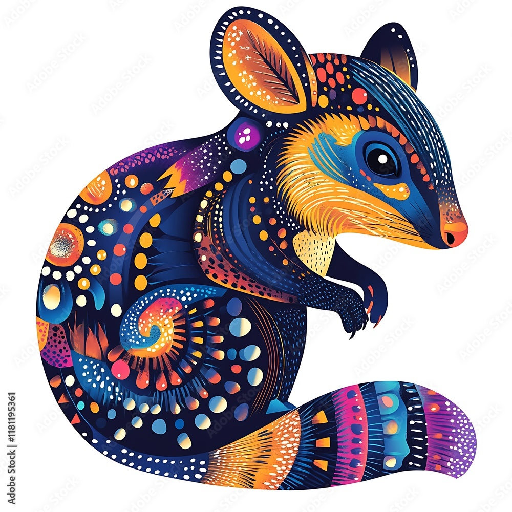 Obraz premium Colorful artistic representation of a small animal.