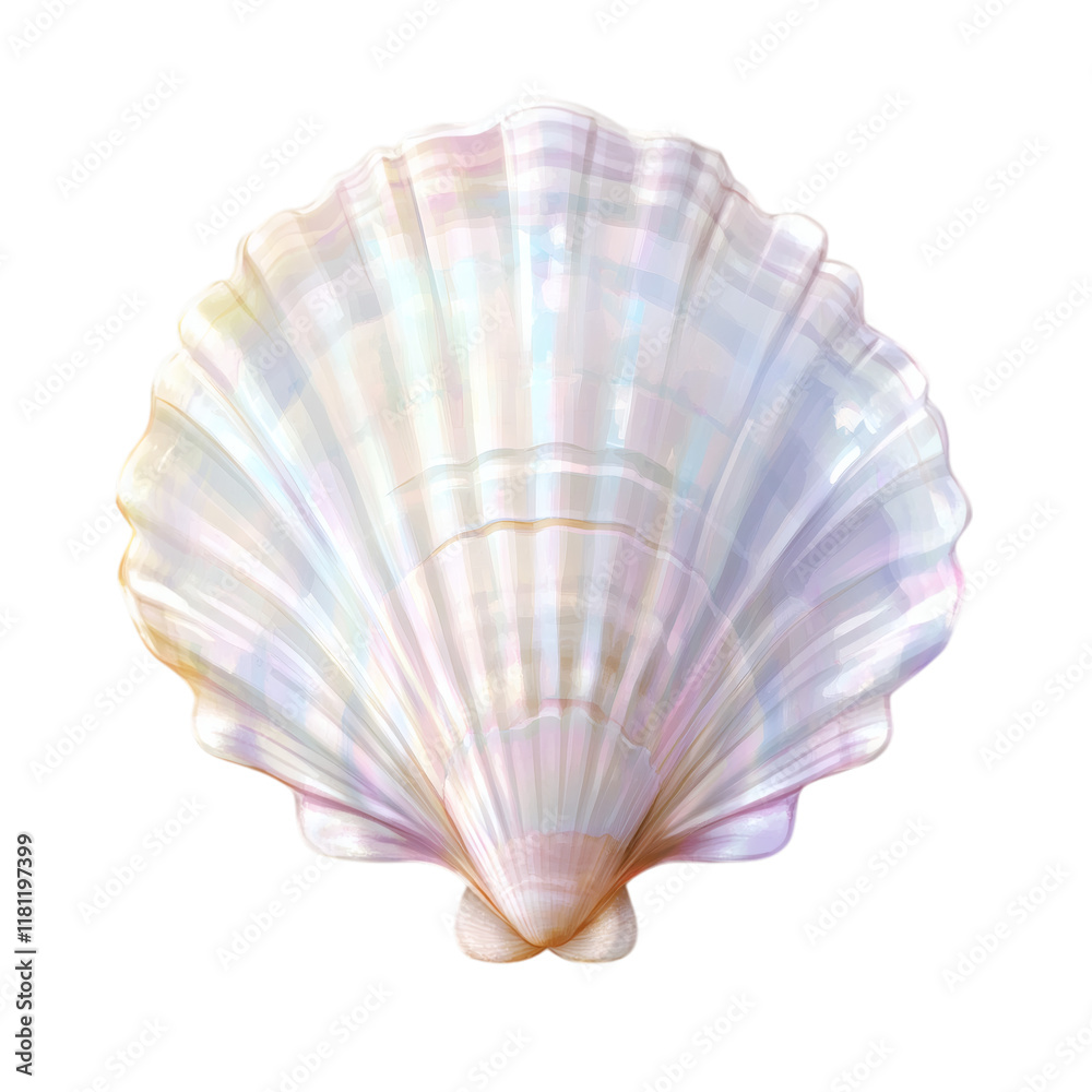 Fototapeta premium scallop shell isolated on white transparent background