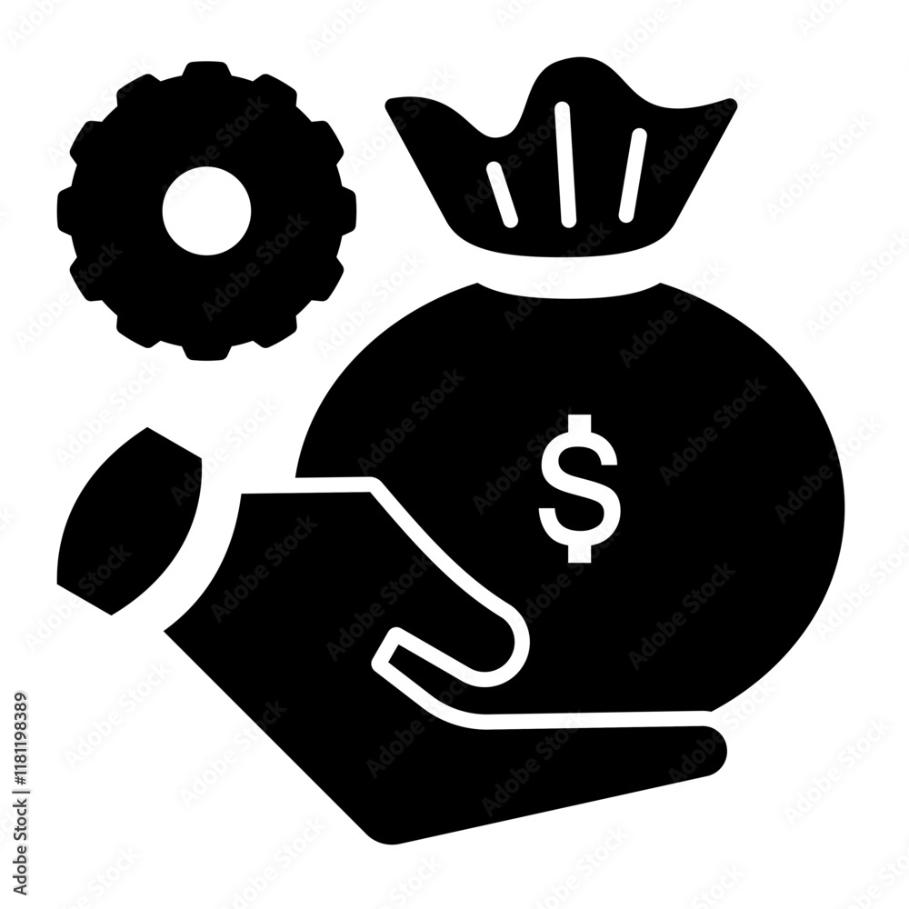 Money management Icon. Personal finance icon. Solid icon style Money management Icon. Personal finance icon. Solid icon style