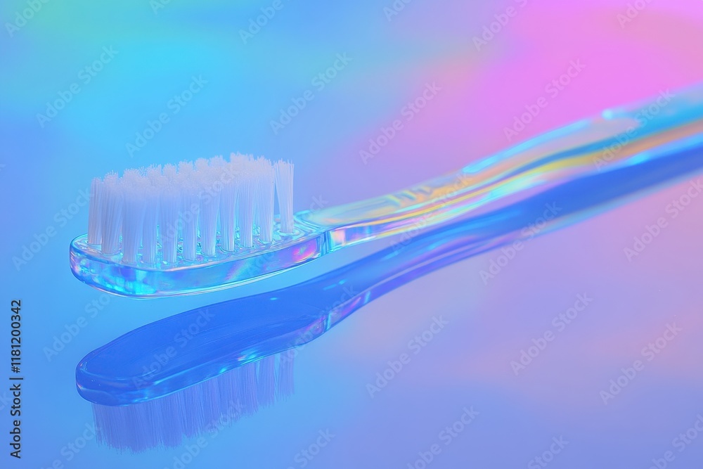 Soft Pastel Toothbrush with Abstract Background Soft Pastel Toothbrush with Abstract Background