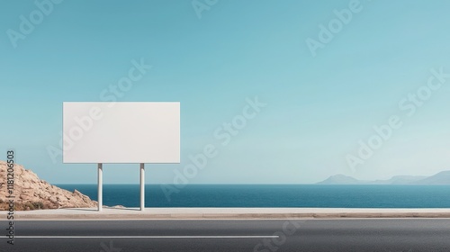 Coastal highway billboard advertising location minimalist design photo