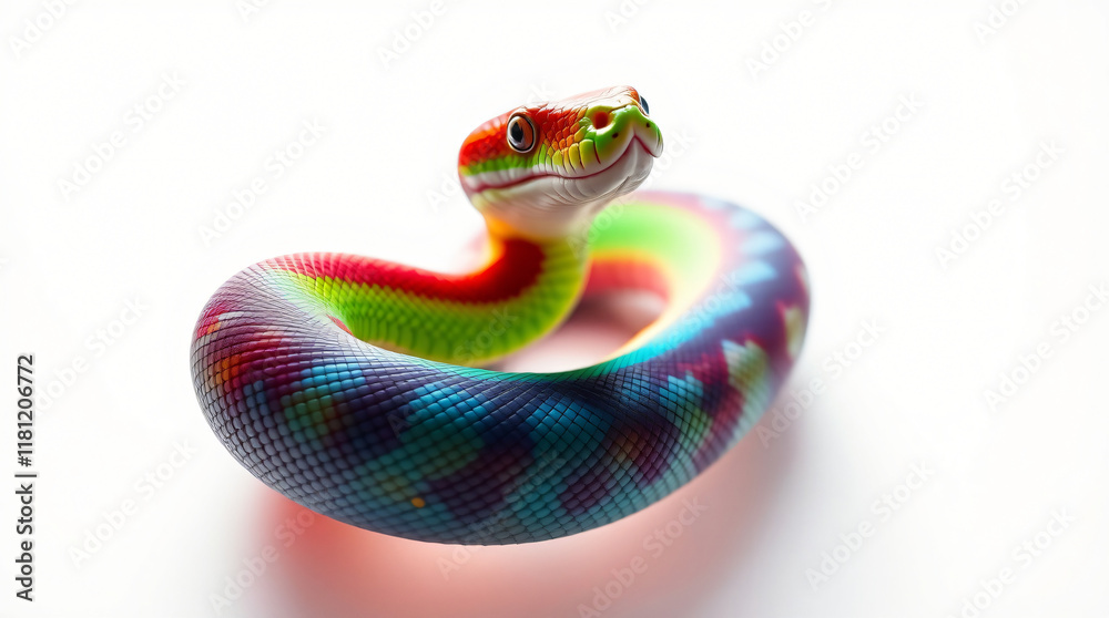 Fototapeta premium Bright Neon Snake. Year Of The Sanke. Colorful